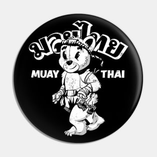 Muay Thai Boxing Mascot Bear Pin