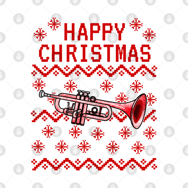 Trumpet Ugly Christmas Trumpeter Brass Teacher Musician by doodlerob