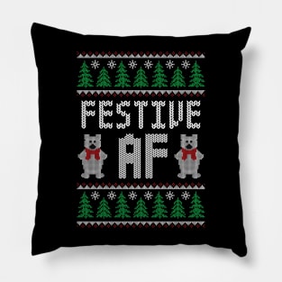 Festive AF - Funny Ugly Christmas Sweater Pillow