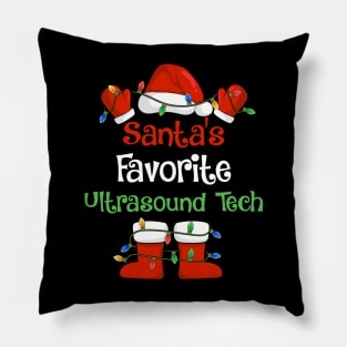 Santa's Favorite Ultrasound Tech Funny Christmas Pajamas Pillow