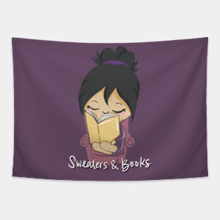 Sweaters and Books Anime Kawaii Girl Tapestry