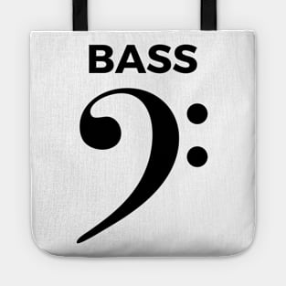 Bass Clef - Funny Music Puns Text On Top Tote