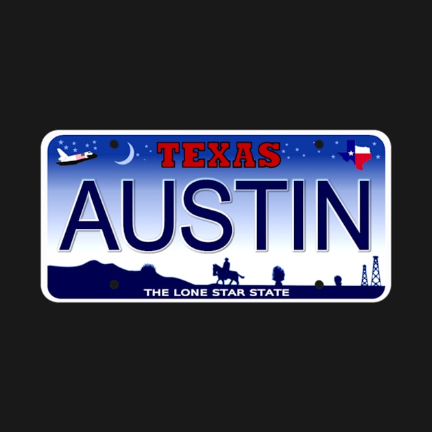 Austin Texas License Plate by Mel's Designs