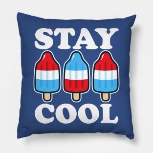 Stay Cool Rocket Pop Red White and Blue Popsicle Summer Pillow