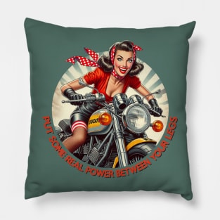 Biker Girl Pillow