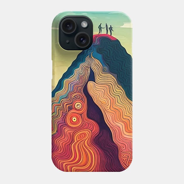 Highest Peak - Colorful Mountain Climbing Art Phone Case by Davey's Designs