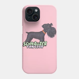 Cute Black Schnauzer Dog posing with Attitude Phone Case