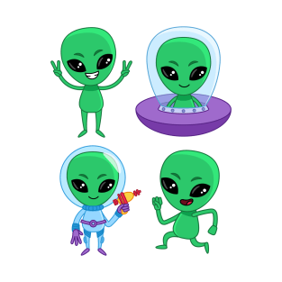 Alien Cartoon Funny T-Shirt