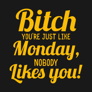 Bitch You're Just like Monday,nobody likes you T-Shirt