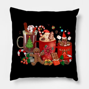 Hot Chocolate and Christmas Candy Pillow