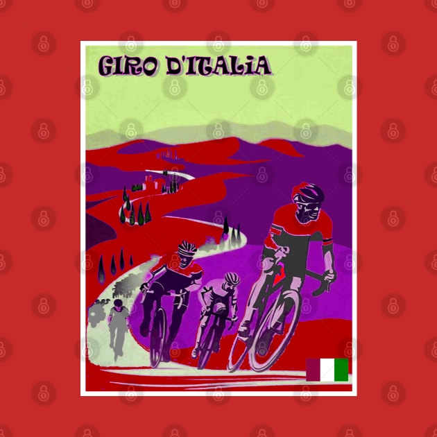 GIRO D ITALIA Bicycle Racing Abstract Advertising Print by posterbobs