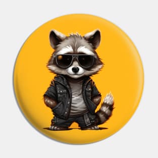 cool raccoon rapper Pin