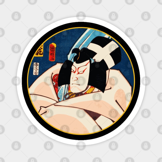 Kabuki Theatre Actor In White Robe #8 Magnet by RCDBerlin