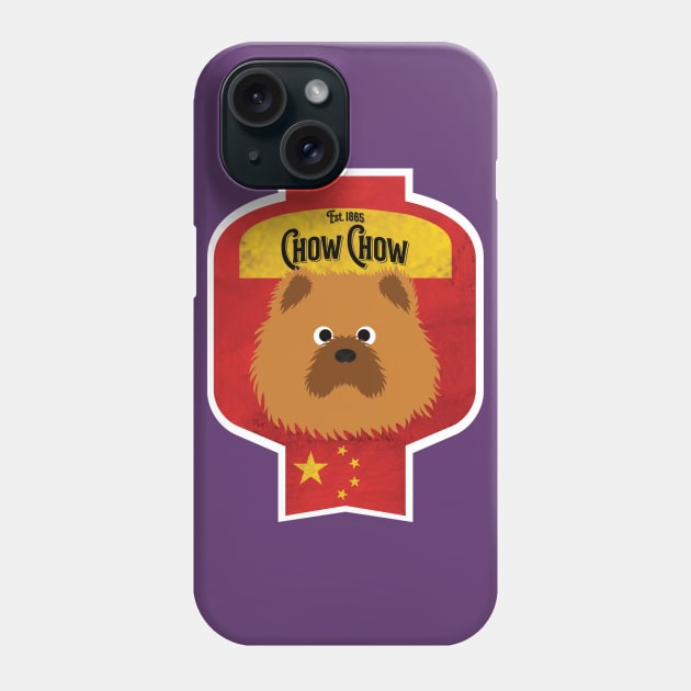 Chow Chow - Distressed Chinese Chow Chow Beer Label Design Phone Case by DoggyStyles