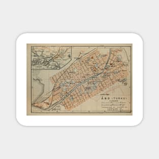 Vintage Turku Finland Map (1914) Magnet