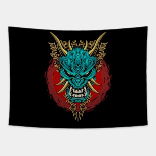 Japanese demon hannya oni mask Tapestry