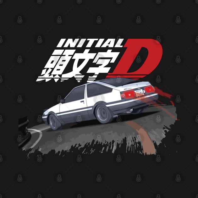 Initial D  AE86 - JDM Mountain Downhill Night Ride Drift Racing Takumi Fujiwara by cowtown_cowboy