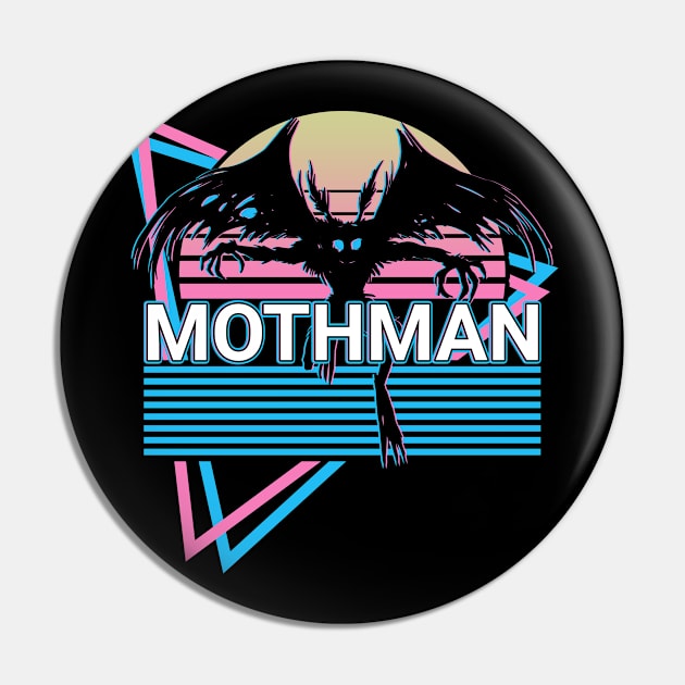 Mothman Cryptozoology Vaporwave Aesthetic Retro Gift Pin by Alex21