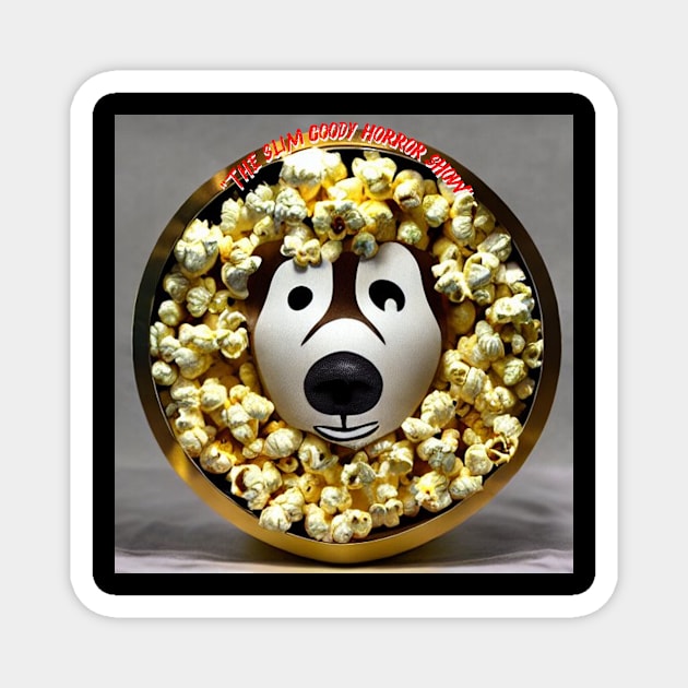 Popcorn bear/ The slim goody Horror show Magnet by Slimgoody's Tees