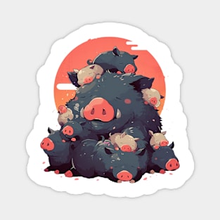 sleeping boars Magnet