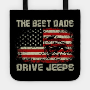 The Best Dads Drive Jeeps American Flag Jeep Tote