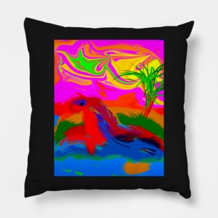 Abstract Island Pillow
