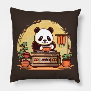 Cute chef panda bear Pillow