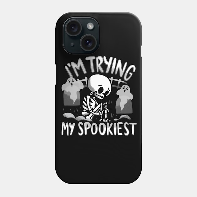 Halloween Funny - Trying My Spookiest Phone Case by aaronsartroom