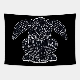 Black Rabbit At Night Tapestry