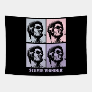 Stevie Wonder 80s Pop Art Tapestry