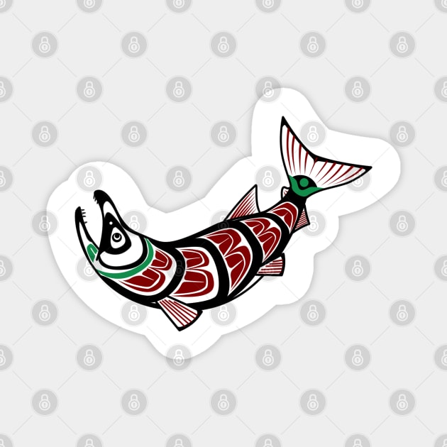 Haida Salmon Magnet by gabitolgyesi