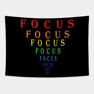 Rainbow Focus Motivation Eye Chart Tapestry