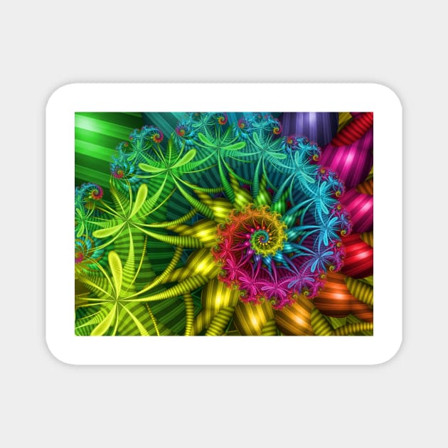 Spiral Rainbow Fractal Magnet by pinkal