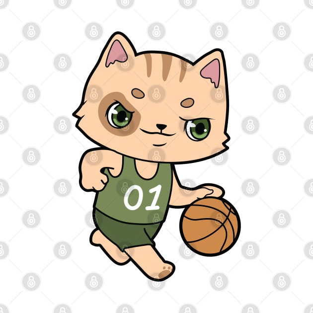 Cat at Basketball Sports by Markus Schnabel