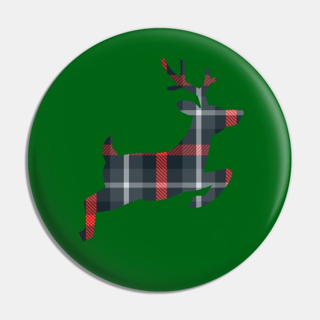 Christmas Plaid Flying Reindeer Pin by nancy.hajjar@yahoo.com