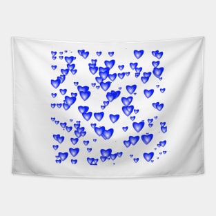 Little Royal Blue Valentine Hearts Tapestry