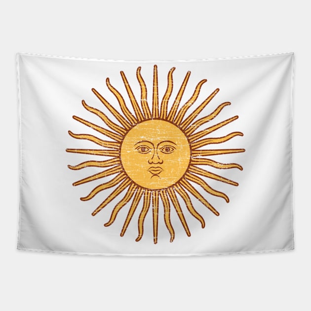 Sun of May Argentina Flag Tapestry by zurcnami