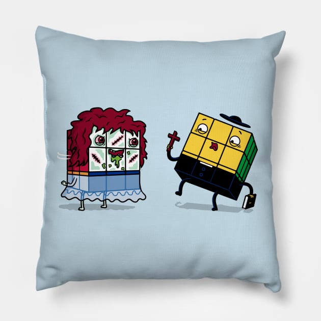 Possessed Cube! Pillow by Raffiti