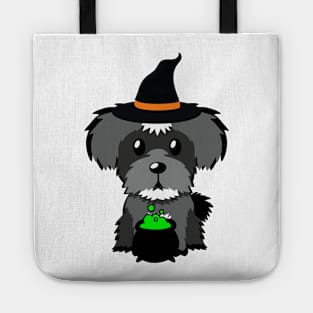 Cute schnazuer dog is a witch Tote