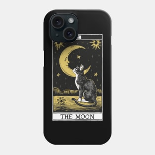 Tarot Card Crescent Moon And Cat Phone Case