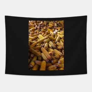 Yellow corn cobs in a barn Tapestry