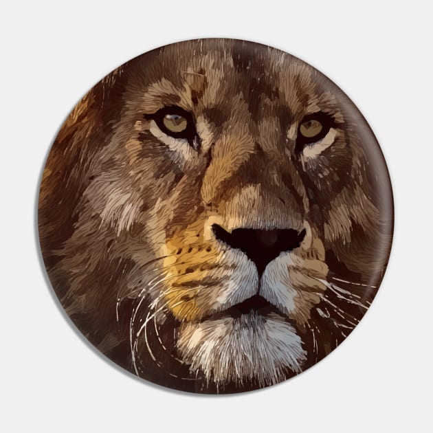 Majestic African Lion, The Lion King Pin by artdesignmerch