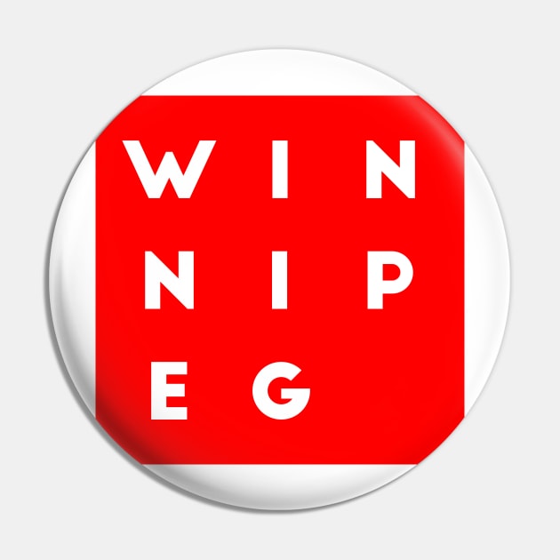 Winnipeg | Red square, white letters | Canada Pin by Classical