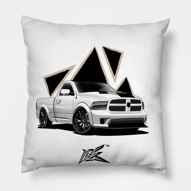 ram 1500 rt white Pillow by naquash