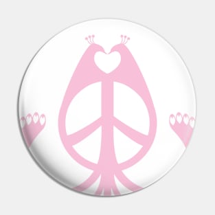 Peace, Love, and Peacocks (Pink) Pin