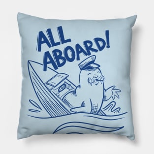 Freya the Walrus - All Aboard the Boat Pillow