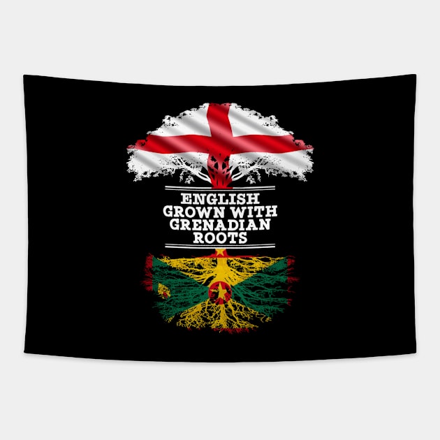English Grown With Grenadian Roots - Gift for Grenadian With Roots From Grenada Tapestry by Country Flags