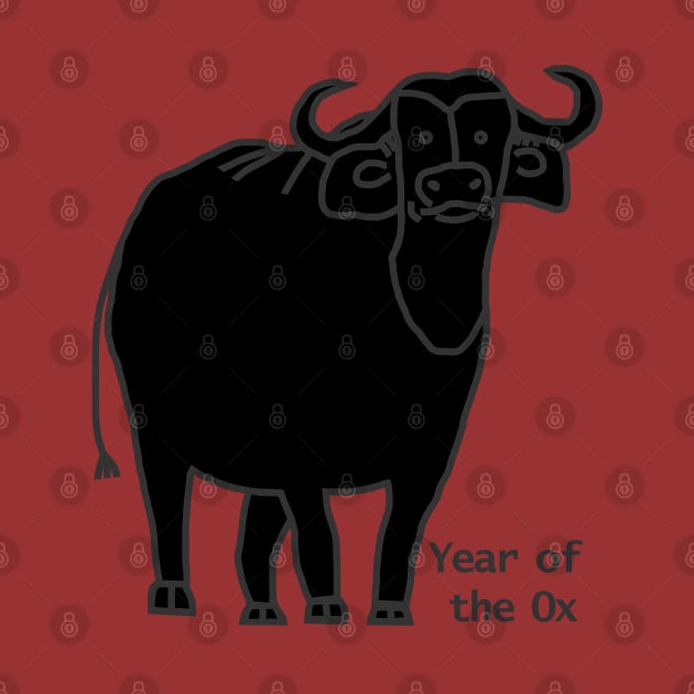 Small Year of the Ox Black by ellenhenryart