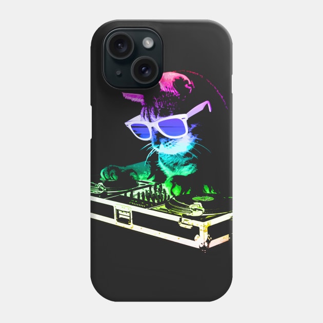 HOUSE CAT (Rainbow DJ Kitty) Phone Case by robotface