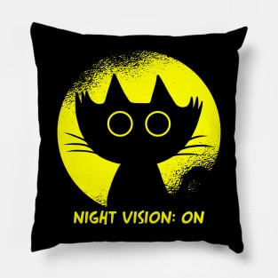 funny cat – Darkness the cat -  Night vision: on Pillow